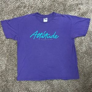 Hanes Shirt Mens‎ Size XL Purple Single Stitch attitude short sleeve Made USA